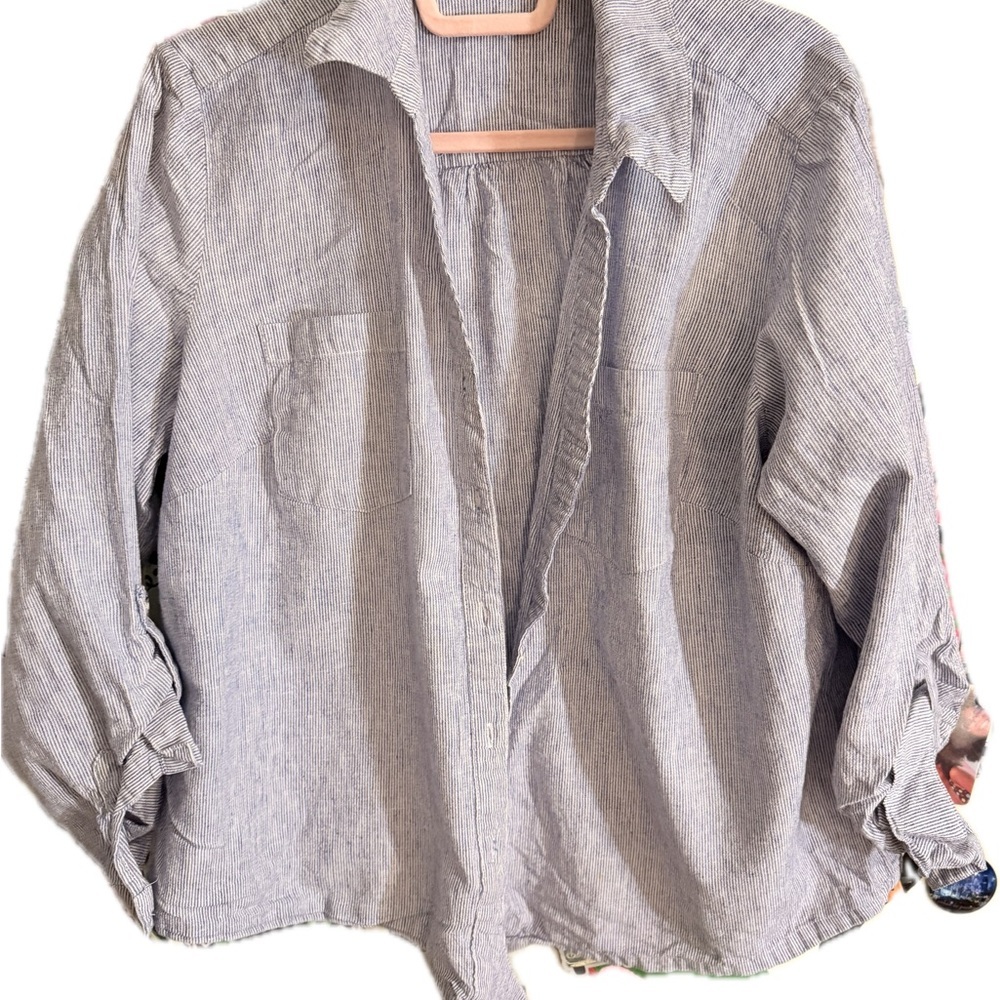 Striped Button-Up Shirt